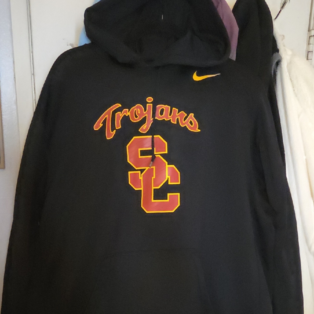 Nike Black Hoodie with Trojans and SC Logo